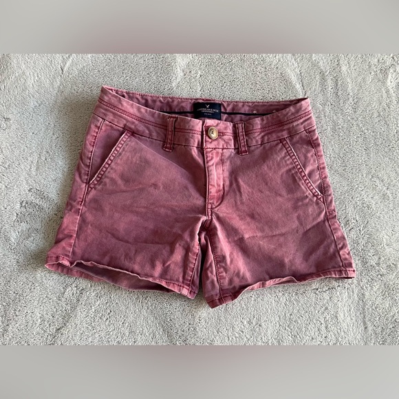 Red Stretch Midi American Eagle Outfitters Women’s Shorts - Picture 2 of 12